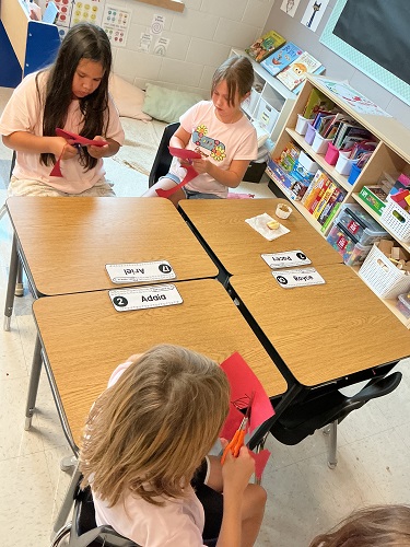 Group of children working on their art